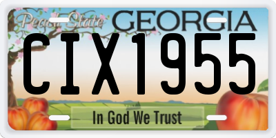 GA license plate CIX1955