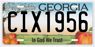 GA license plate CIX1956