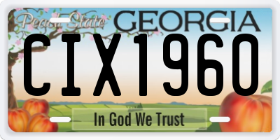 GA license plate CIX1960