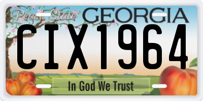 GA license plate CIX1964
