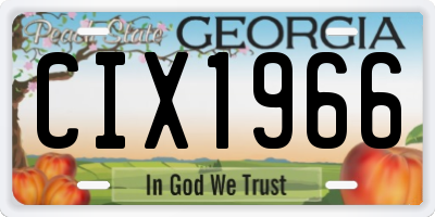 GA license plate CIX1966