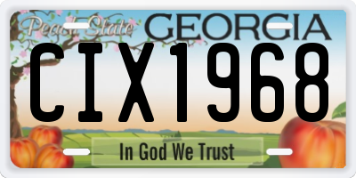 GA license plate CIX1968