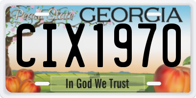 GA license plate CIX1970