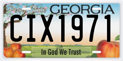 GA license plate CIX1971