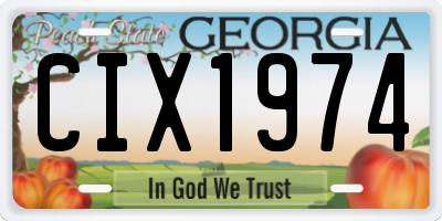 GA license plate CIX1974