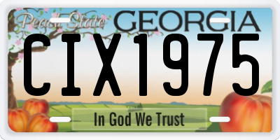 GA license plate CIX1975
