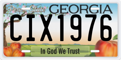 GA license plate CIX1976