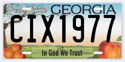 GA license plate CIX1977