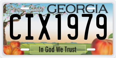 GA license plate CIX1979
