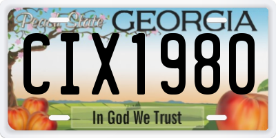 GA license plate CIX1980