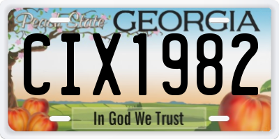 GA license plate CIX1982