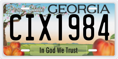 GA license plate CIX1984