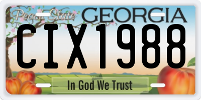 GA license plate CIX1988