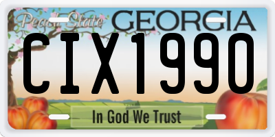 GA license plate CIX1990