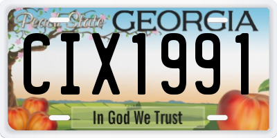 GA license plate CIX1991
