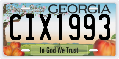 GA license plate CIX1993