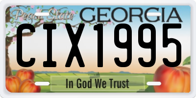 GA license plate CIX1995