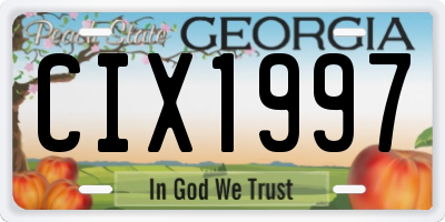 GA license plate CIX1997