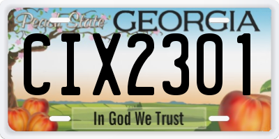 GA license plate CIX2301