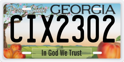 GA license plate CIX2302