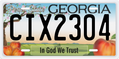 GA license plate CIX2304