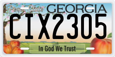 GA license plate CIX2305
