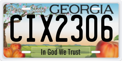 GA license plate CIX2306