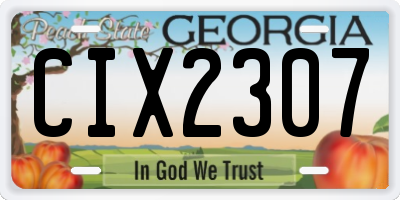 GA license plate CIX2307