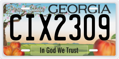 GA license plate CIX2309