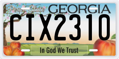 GA license plate CIX2310