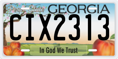 GA license plate CIX2313