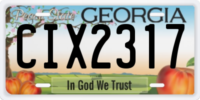 GA license plate CIX2317