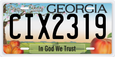 GA license plate CIX2319