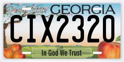 GA license plate CIX2320