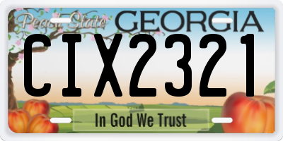GA license plate CIX2321