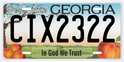 GA license plate CIX2322