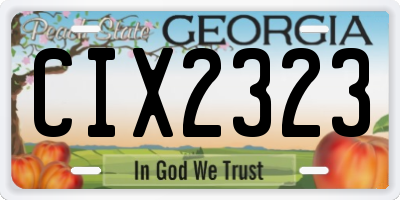 GA license plate CIX2323