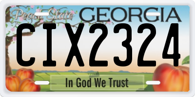 GA license plate CIX2324