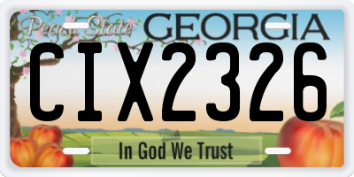GA license plate CIX2326