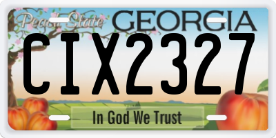 GA license plate CIX2327