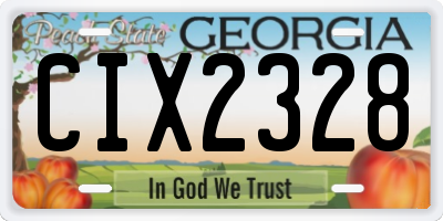GA license plate CIX2328