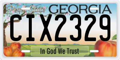 GA license plate CIX2329