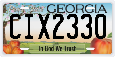 GA license plate CIX2330