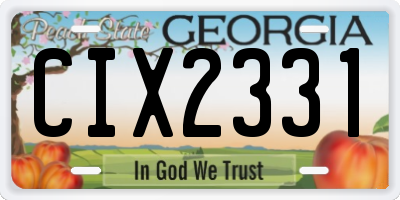GA license plate CIX2331