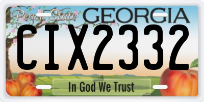 GA license plate CIX2332