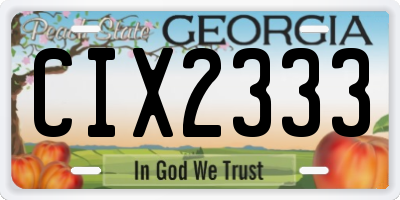 GA license plate CIX2333