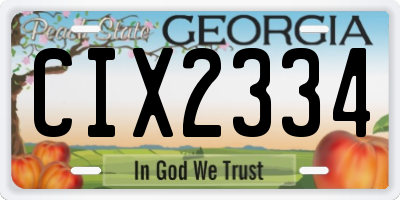 GA license plate CIX2334