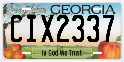 GA license plate CIX2337