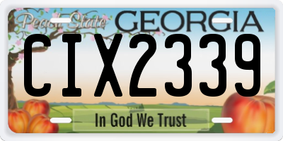 GA license plate CIX2339