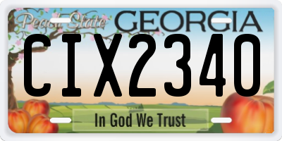 GA license plate CIX2340